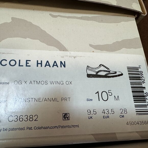 Cole Haan x atmos Øriginal Grand Wingtip Gray Oxford Shoes C36382 Men's NEW - Picture 14 of 14